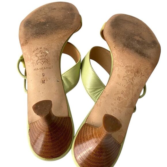 Tommy Bahama Green Kitten Heels Sandals Made in Italy in Size 9M - Picture 9 of 9